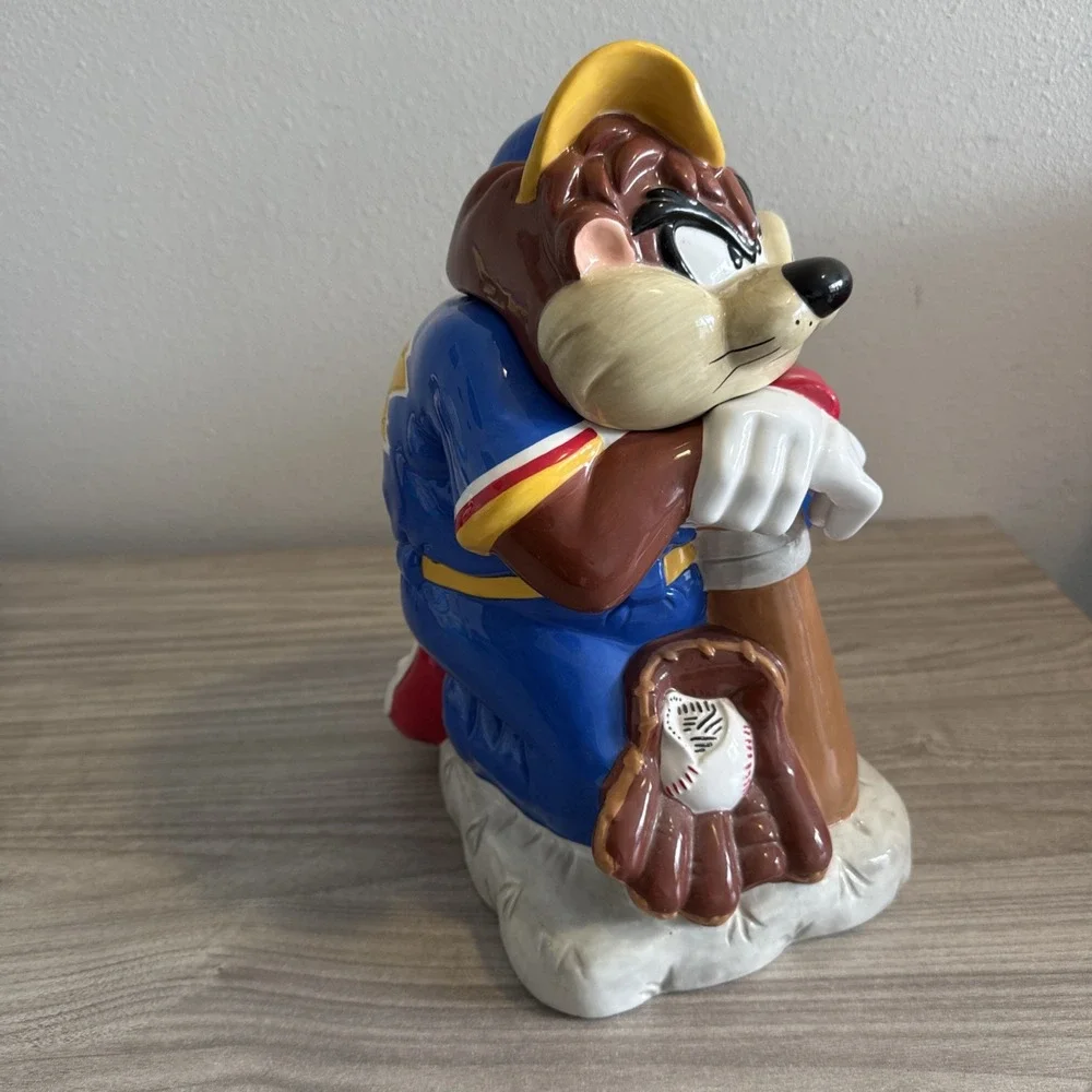 TAZ Tasmanian Devil Batter Up Cookie Jar Baseball Gibson Looney Tunes WB VGC